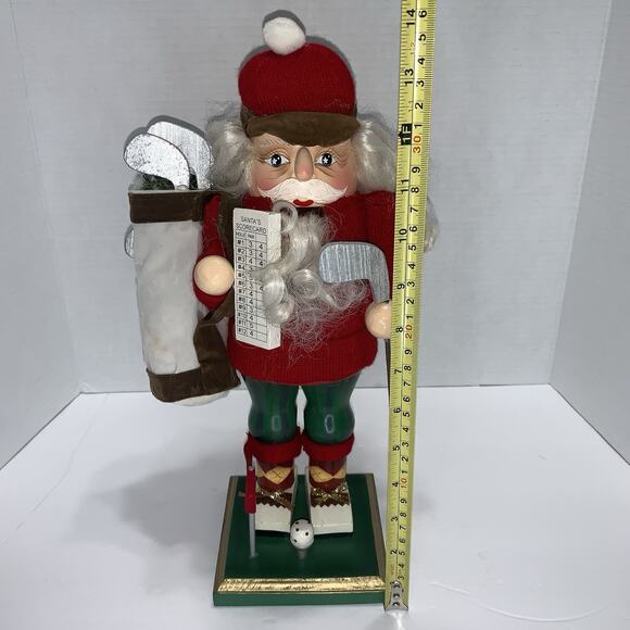 Vintage Rare Nutcracker Golfer Santa Carrying Bag & Club - Picture 14 of 16